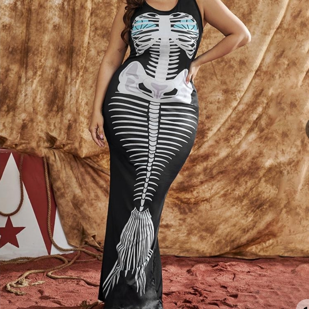 BloomChic Black Skeleton Maxi Dress